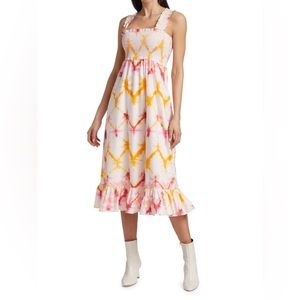 RAILS Rumi Tie-Dye Smocked Midi Dress Brand New with tags Size Small